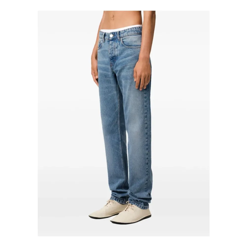 Jeans^Ami Paris Brugte Straight-Fit Denim Jeans Blå