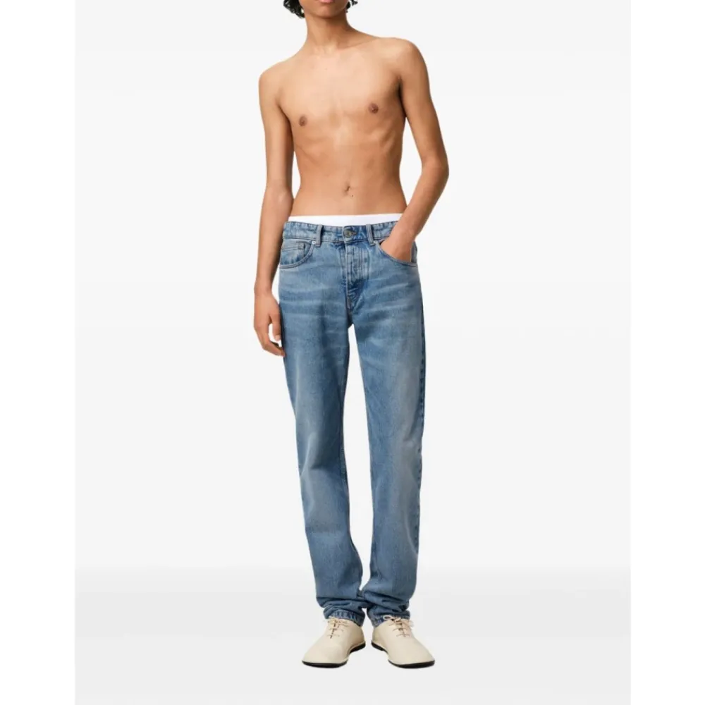 Jeans^Ami Paris Brugte Straight-Fit Denim Jeans Blå