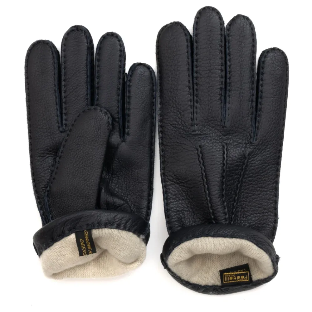 Handsker<Restelli Guanti Cashmere Foret Hjortehandsker Blå