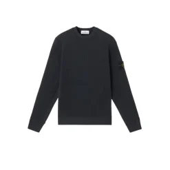 Sweatshirts<Stone Island Crewneck Vaffel Sweatshirt Blå