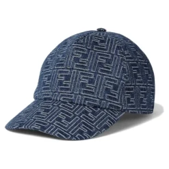 Huer, Kasketter & Hatte^Fendi Denim Baseball Cap Lavet i Italien Blå