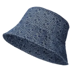Huer, Kasketter & Hatte<Fendi Denim Bucket Hat Made in Italy Blå