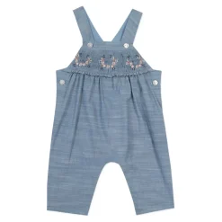 Jumpsuits^Tartine et Chocolat Denim Fleurie Broderet Kjole Blå