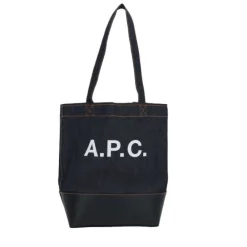 Indkøbstasker^A.P.C. denim tote taske med læderbund Blå
