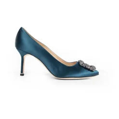 Pumps|Stiletter<Manolo Blahnik Krystal Stilet Hæl Sko Blå