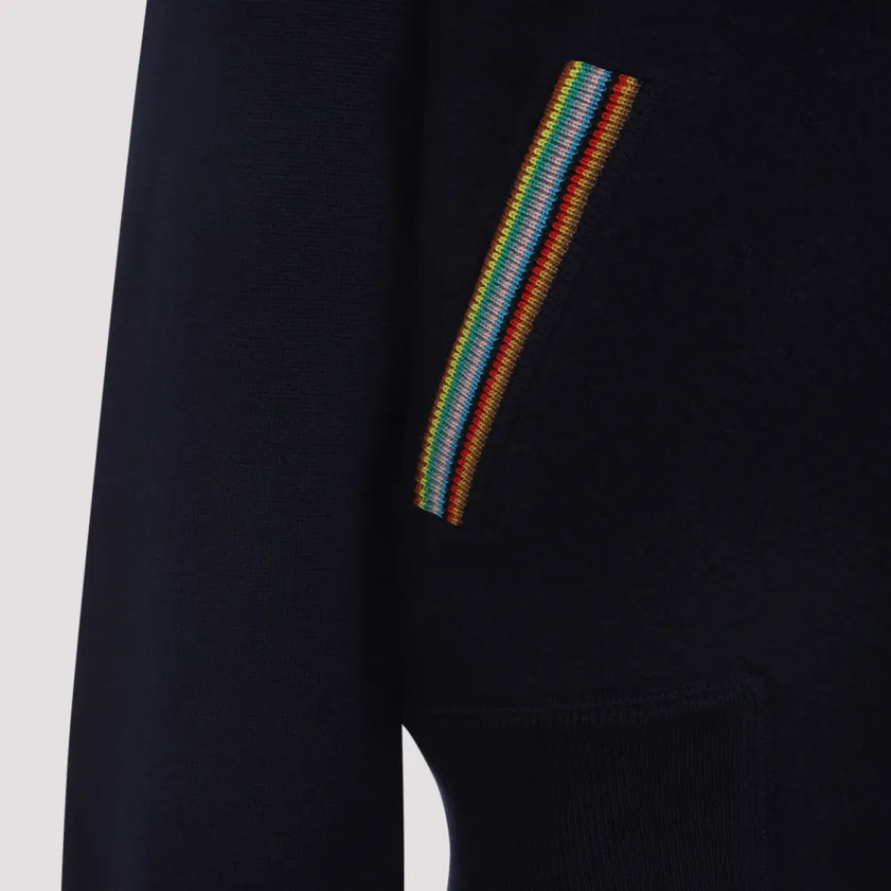 Strik<PS By Paul Smith Uld Strikket Bomberjakke Blå