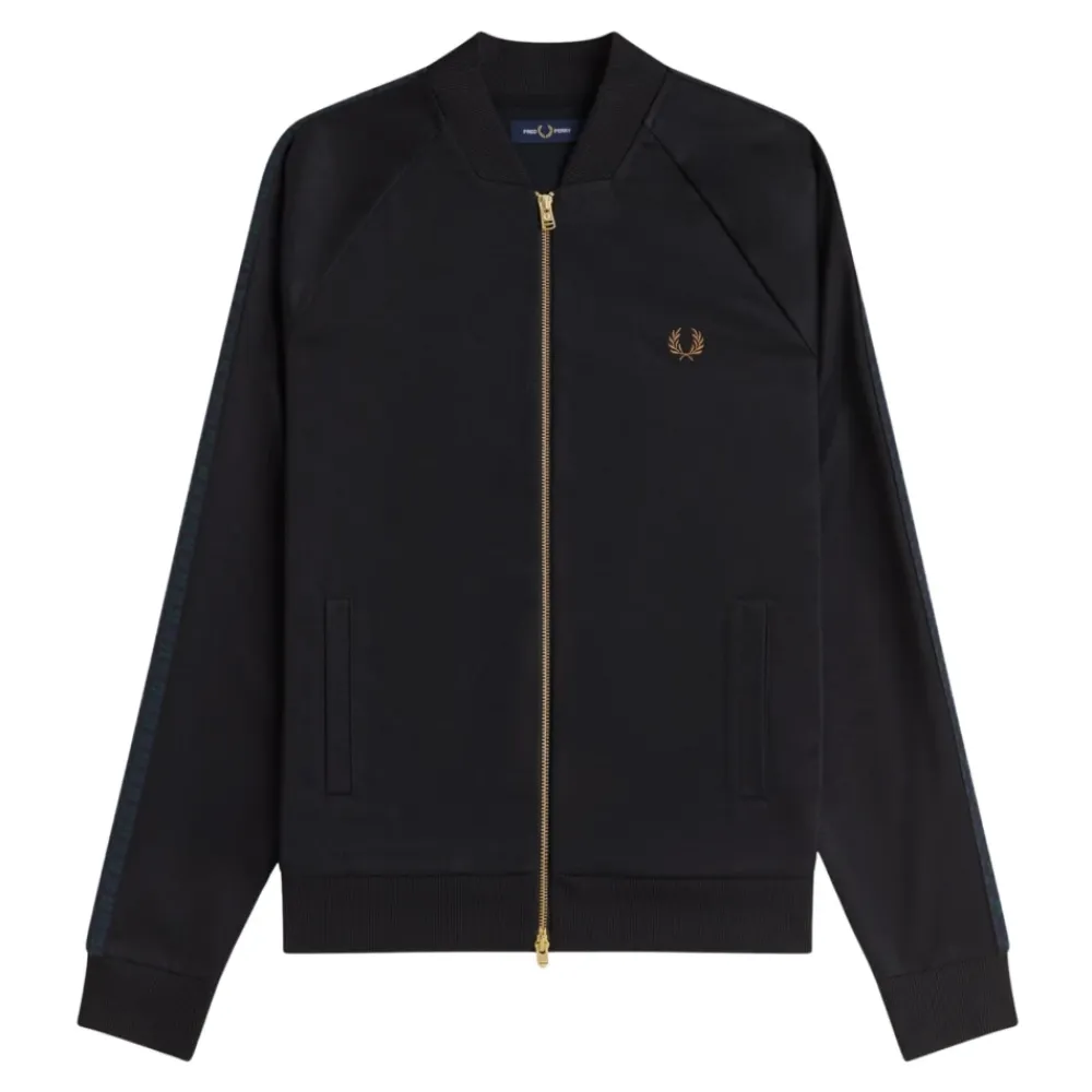 Træningsjakker^Fred Perry Black Watch Tartan Taped Track Sort