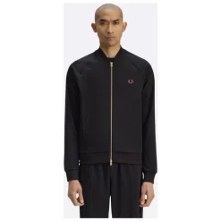 Træningsjakker^Fred Perry Black Watch Tartan Taped Track Sort