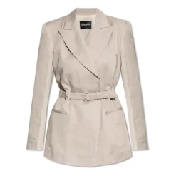 Jakker<Emporio Armani Blazer med bælte Grå