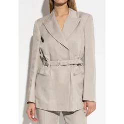 Jakker<Emporio Armani Blazer med bælte Grå