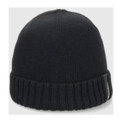 Huer & Kasketter^Borsalino Blød Eco Cashmere Ribbet Manchet Beanie Sort
