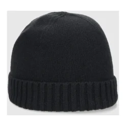 Huer & Kasketter^Borsalino Blød Eco Cashmere Ribbet Manchet Beanie Sort