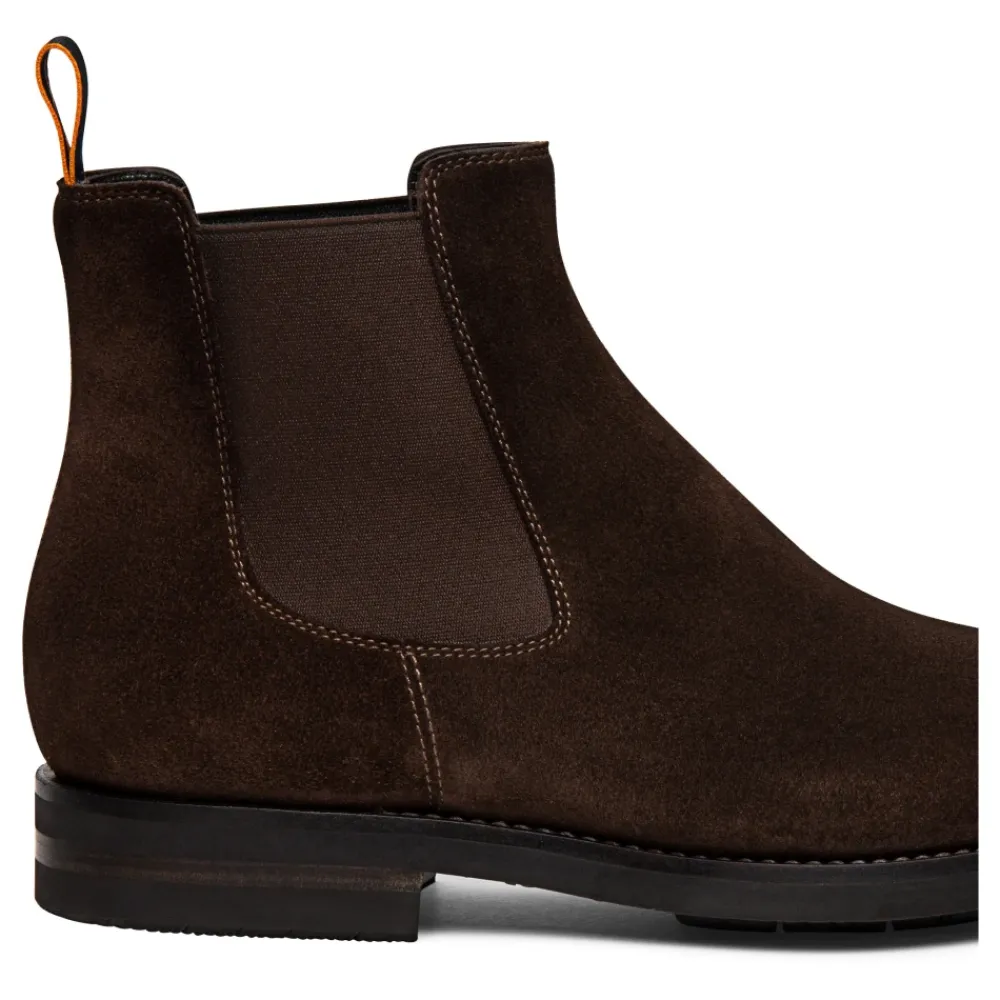 Chelsea Boots|Støvler^Santoni Blød ruskind Chelsea støvle Brun