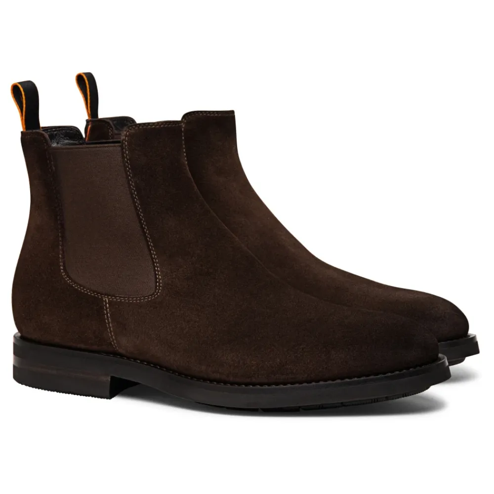 Chelsea Boots|Støvler^Santoni Blød ruskind Chelsea støvle Brun