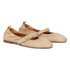 Ballerina Sko<Kazar Bløde Ballerinaer i Læder Beige