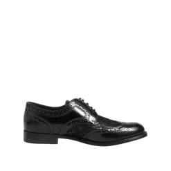 Snøresko<Dolce & Gabbana Blomstret Blonder Formelle Derby Sko Sort