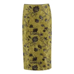 Nederdele^Ermanno Scervino Blomstret Paillet Lang Nederdel Brun