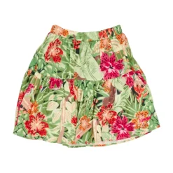Kjoler & Nederdele<Kenzo Blomstret Plisseret Mini Nederdel Grøn