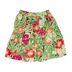 Kjoler & Nederdele<Kenzo Blomstret Plisseret Mini Nederdel Grøn