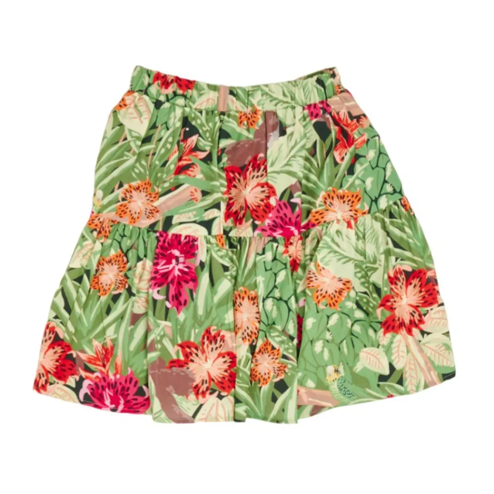 Kjoler & Nederdele<Kenzo Blomstret Plisseret Mini Nederdel Grøn