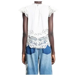 Bluser & Skjorter^Sea NY Blonde Flutterærme Top med Detaljer Hvid
