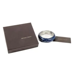 Smykker^Bottega Veneta t Sølv Slange Læderarmbånd Blå