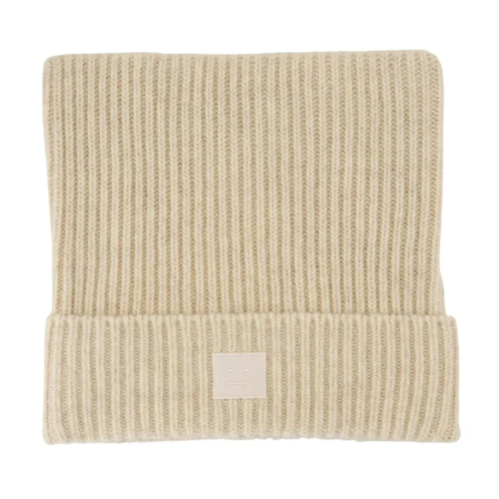 Huer, Kasketter & Hatte|Huer & Kasketter^Acne Studios Bomuld Beanie Hat Beige