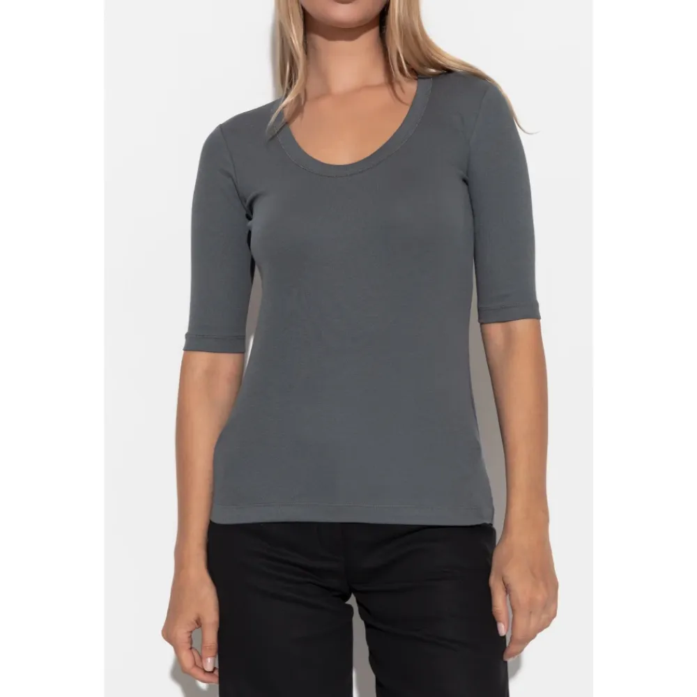 T-Shirts<Fabiana Filippi Bomuld t-shirt Grå
