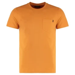 T-Shirts^Moorer Bomuld T-shirt med frontlomme Orange