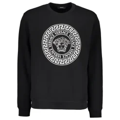 Trøjer|Sweatshirts<Versace Bomulds sweatshirt med logo detalje Sort