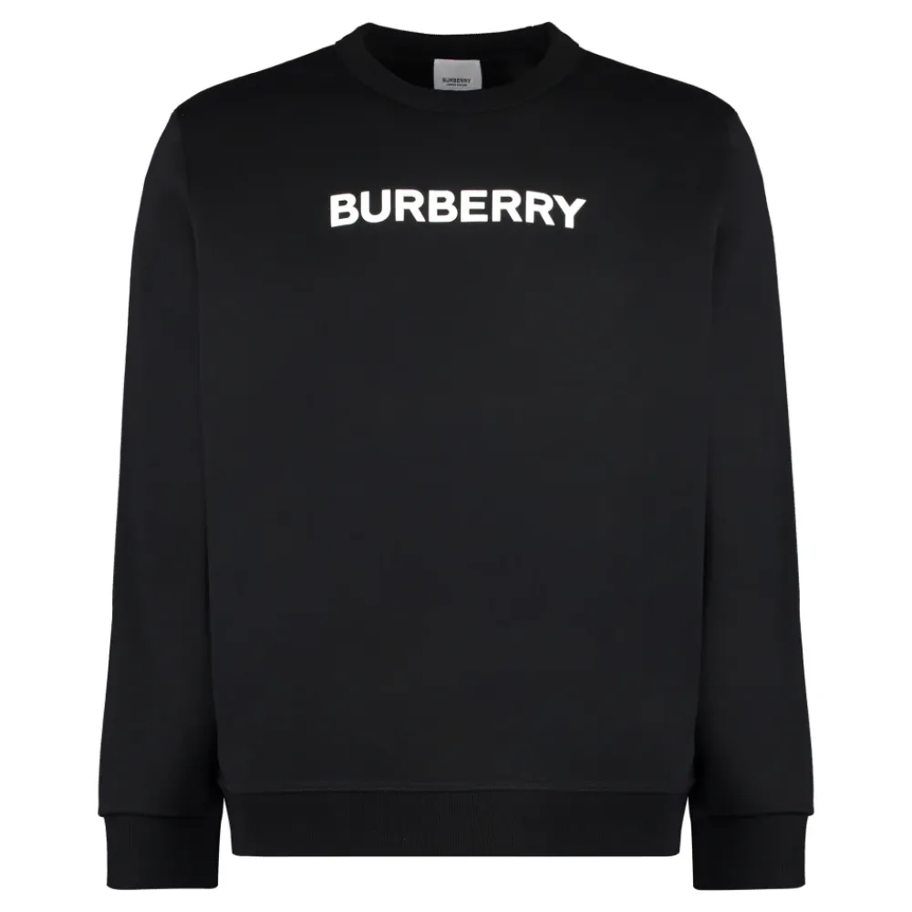 Trøjer|Sweatshirts<Burberry Bomulds sweatshirt med rund hals Sort