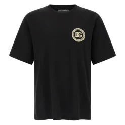 T-Shirts & Toppe^Dolce & Gabbana Bomulds T-shirt med logo patch Sort