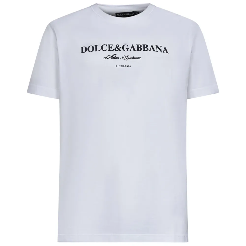T-Shirts^Dolce & Gabbana Bomulds T-shirt med Print Hvid