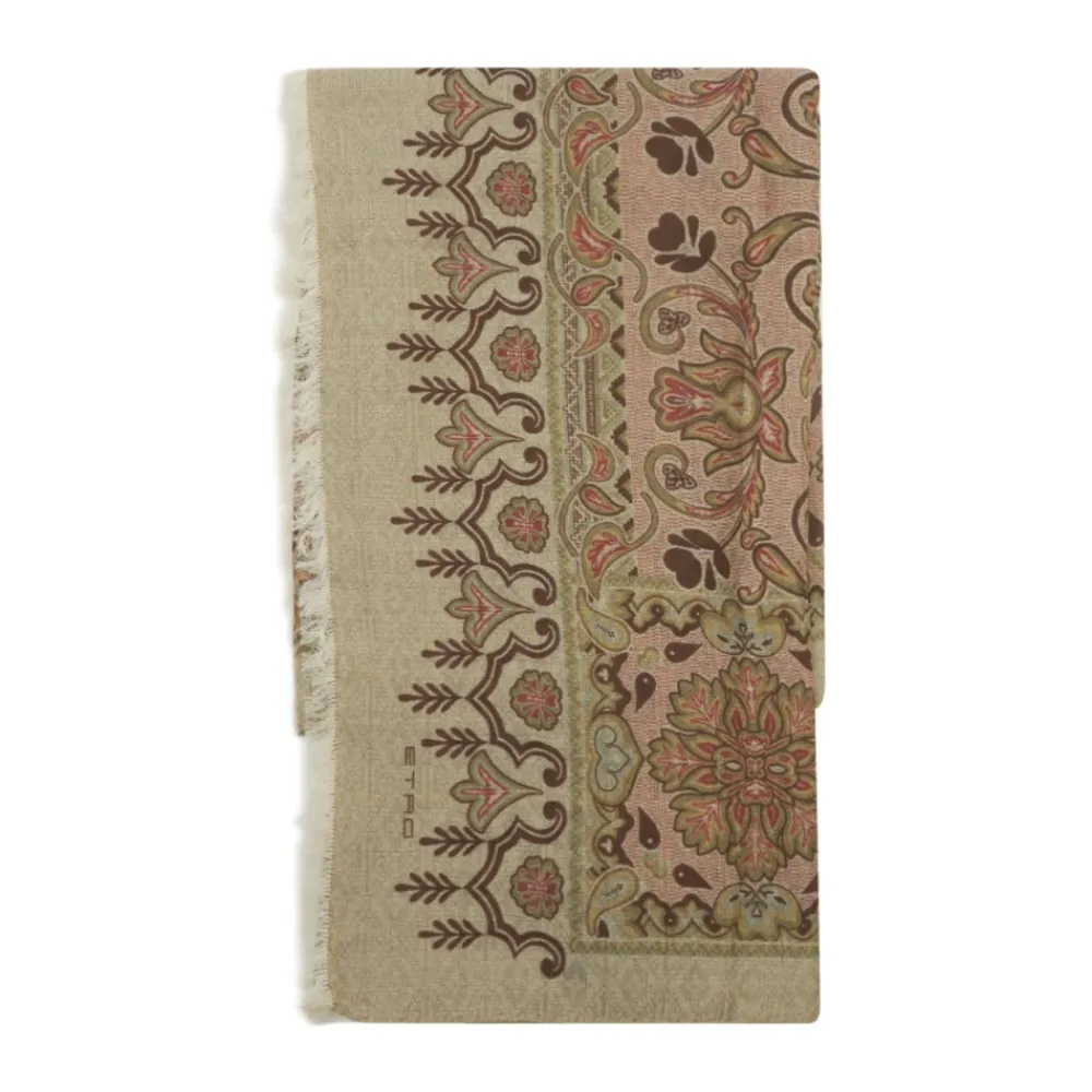 Halstørklæder Og Tørklæder<Etro Bomuldsblanding Jacquard Tørklæde Brun