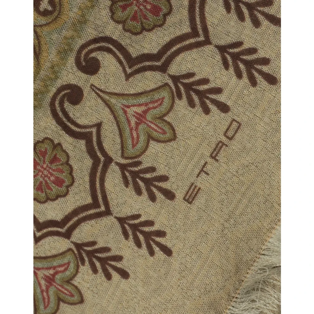 Halstørklæder Og Tørklæder<Etro Bomuldsblanding Jacquard Tørklæde Brun
