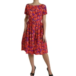 Kjoler^Dolce & Gabbana Bomuldsforet Midi Kjole Multifarvet