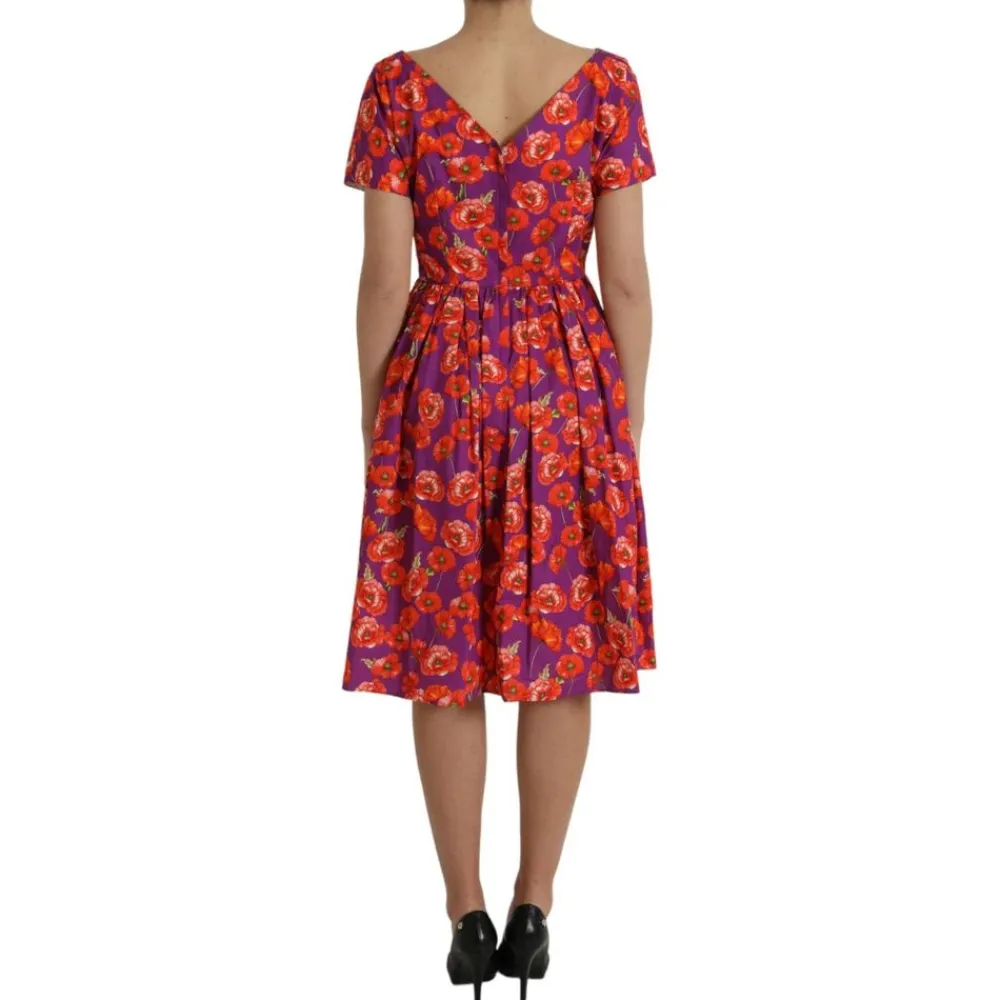 Kjoler^Dolce & Gabbana Bomuldsforet Midi Kjole Multifarvet