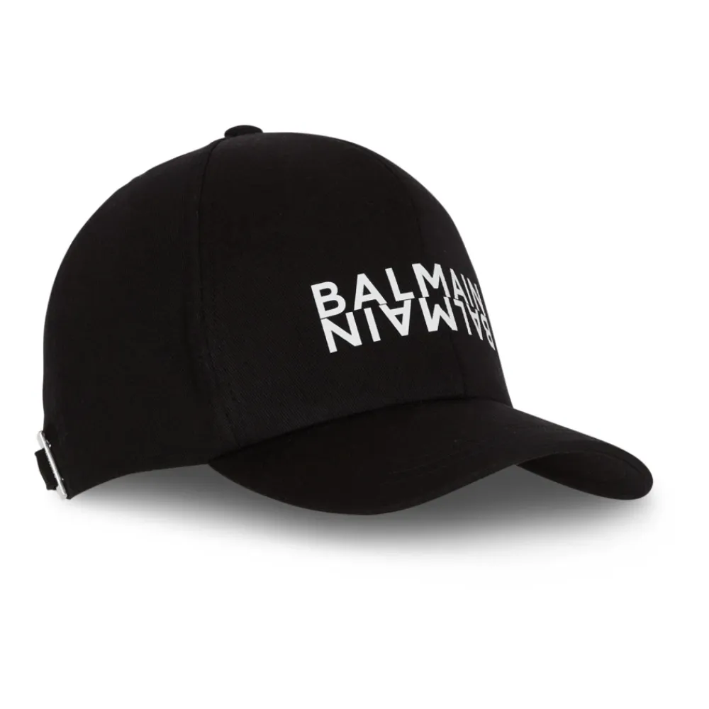 Huer, Kasketter & Hatte^Balmain Bomuldskasket med print Sort