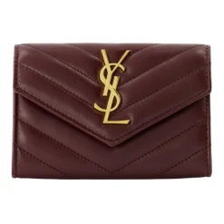 Clutch<Saint Laurent Bordeaux Læderpung Cassandre Model Rød