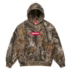 Trøjer<Supreme Box Logo Hooded Sweatshirt Brun