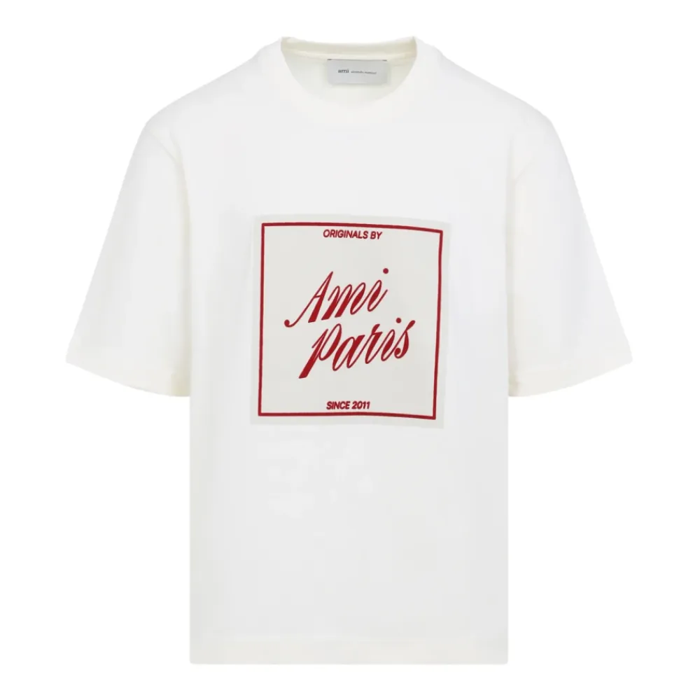 T-Shirts^Ami Paris Boxy Fit Kortærmet T-Shirt Beige