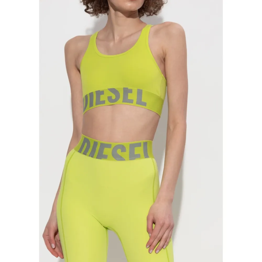 T-Shirts & Toppe^Diesel Bra UFSB-COTTON-RACE-BRALETTE Gul