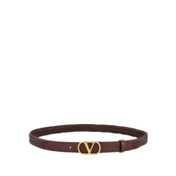 Bælter^Valentino Garavani Braided Leather VLogo Belt Brun