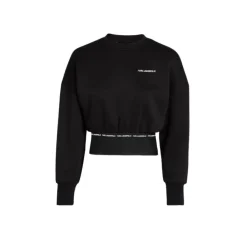 Sweatshirts^Karl Lagerfeld Branded Elastisk Sweatshirt Sort