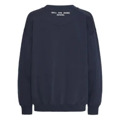 Sweatshirts^Ball Brev Patch Sweater i Sky Captain Blå