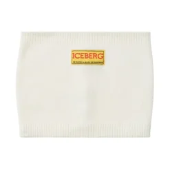 Huer & Kasketter<Iceberg BØRN - Vanilje uld pandebånd med isbjerg logo på gult mærke Hvid