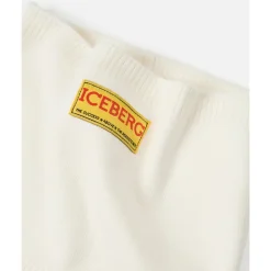 Huer & Kasketter<Iceberg BØRN - Vanilje uld pandebånd med isbjerg logo på gult mærke Hvid