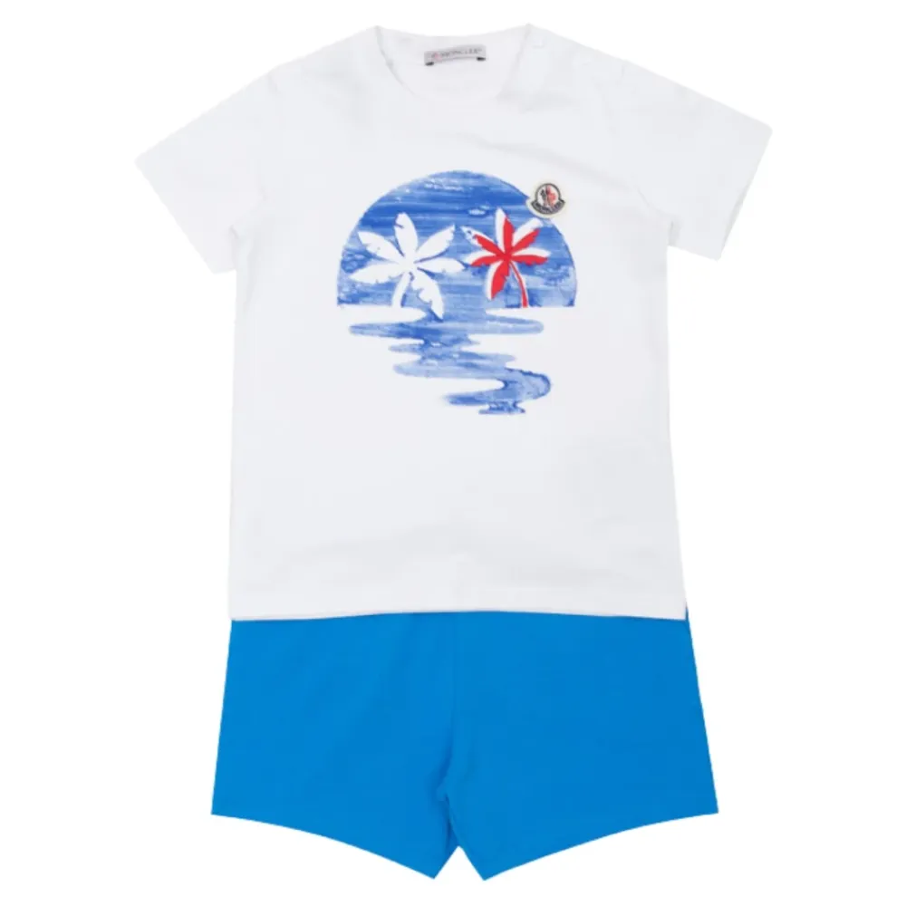 Bodystocking & Sæt^Moncler Børn T-shirt og Shorts Sæt Hvid
