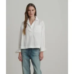 Bluser & Skjorter<Ralph Lauren Broadcloth Cropped Skjorte Hvid