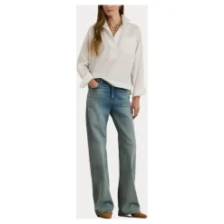 Bluser & Skjorter<Ralph Lauren Broadcloth Cropped Skjorte Hvid